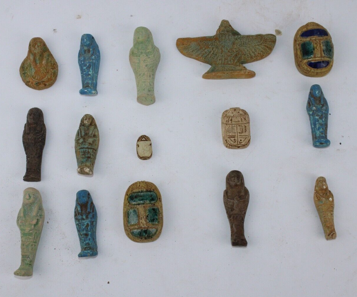COLLECTION of 15 RARE ANCIENT EGYPTIAN PHARAONIC ANTIQUE Amulets (Egypt History)