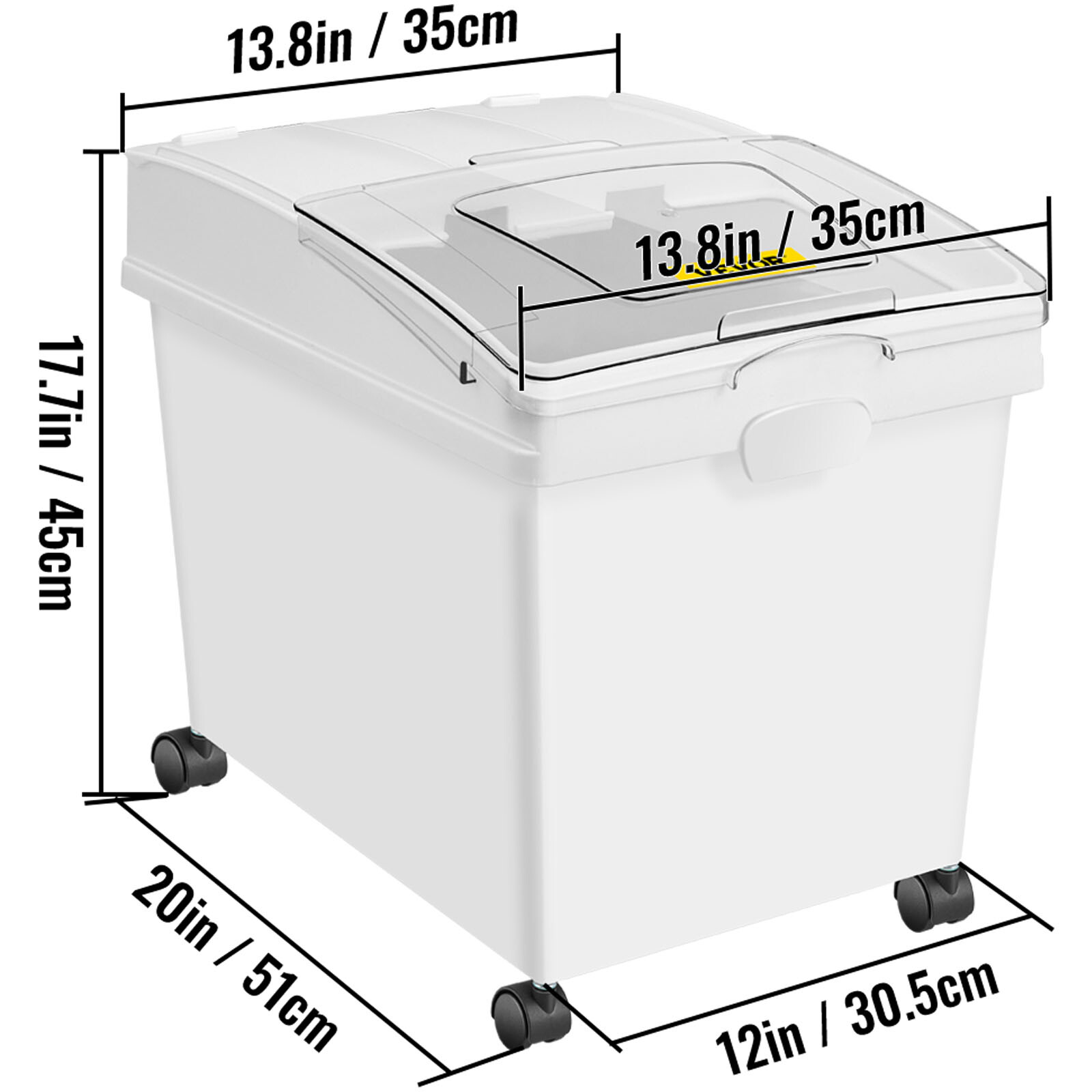 3X Ingredient Bins 10.5 Gal Ingredient Storage Bin Flour Bins On Wheels w/Scoop