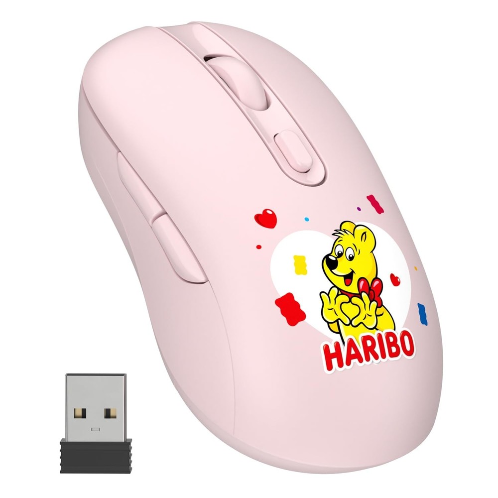 DCHK Haribo Wireless Mouse, Bluetooth 3.0/5.0 & 2.4GHz, Adjustable DPI, Multi...