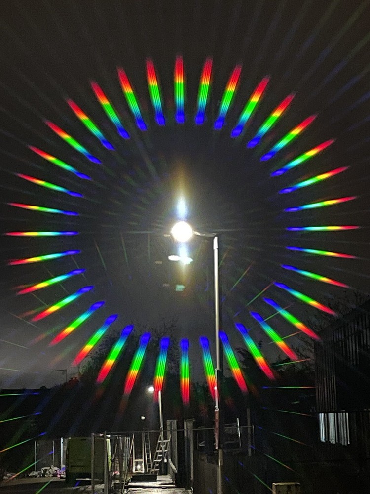 Diffraction D36 Filter For Use With Mobile Phones Rainbow 36 Point Filter