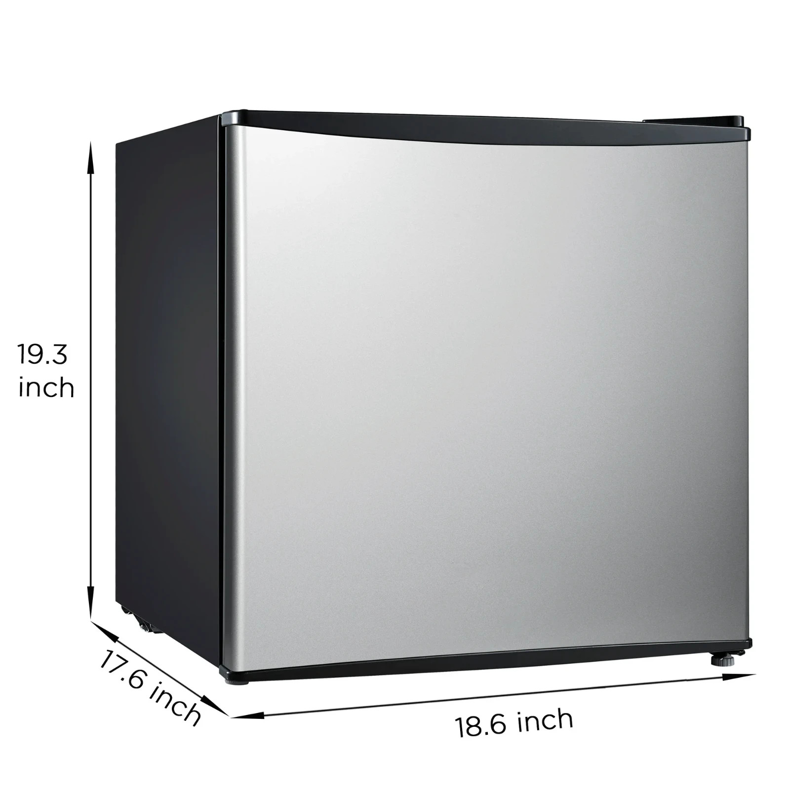 Mainstays 1.7 Cu. ft Single Door Mini Refrigerator Stainless Steel Look OPEN BOX