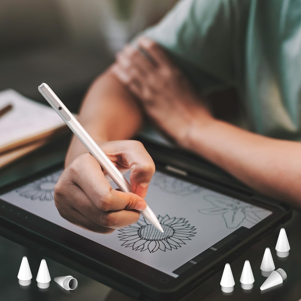 8 Pack Replacement Tips Only Compatible with Stylus Hidden White