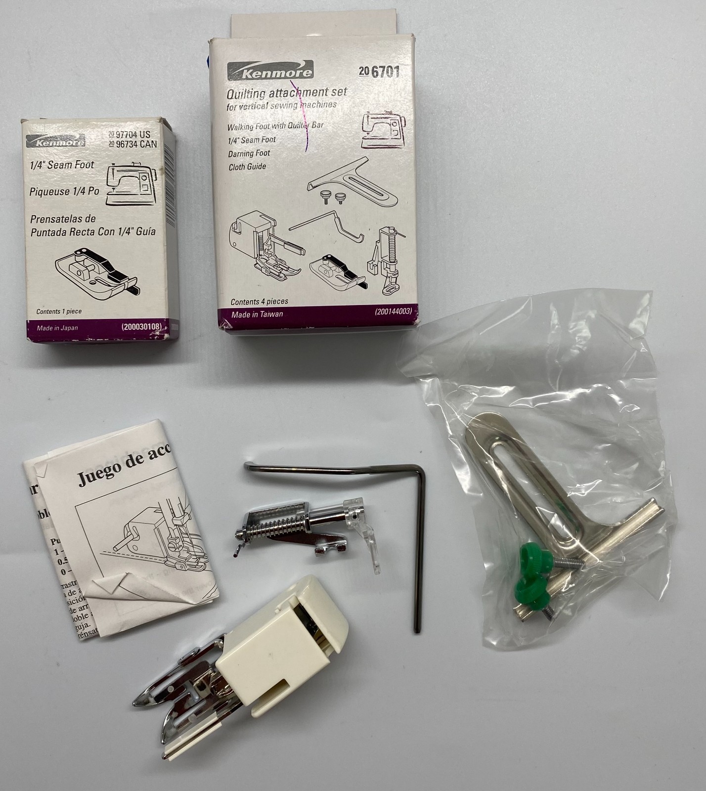 Kenmore 6701 Quilting Attachment Set Walking Foot Seam Foot Guide