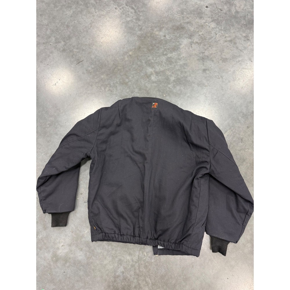 Workrite FR Flame Resistant Bomber Jacket Mens Medium Black Shell Gas Greg White