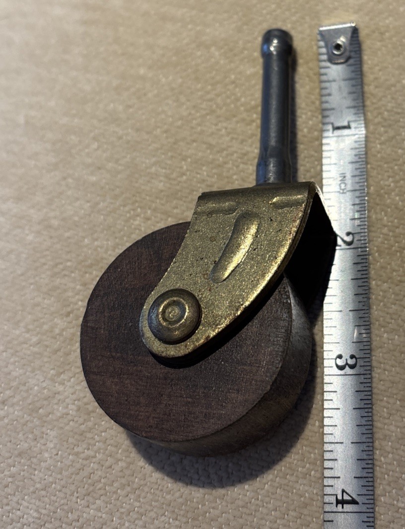 Vtg. Lot 4 Wooden 1.5 Inch Caster Wheels Cabinet Dresser Table Chair