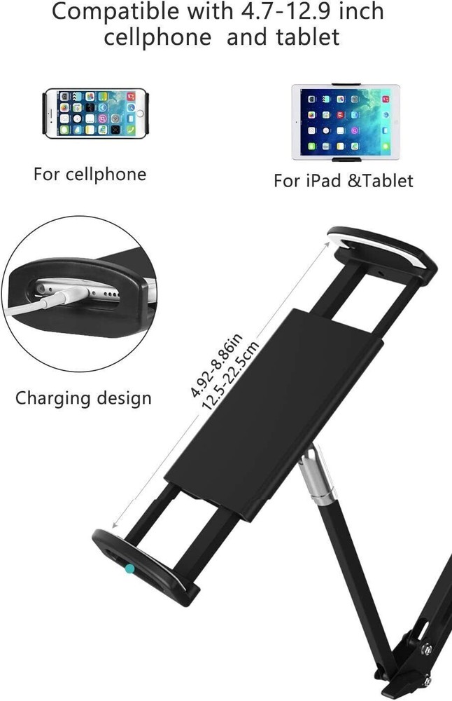 Foldable Tablet Stand for Bed Tablet Stand Adjustable 360 Degree Rotating Bed Ta