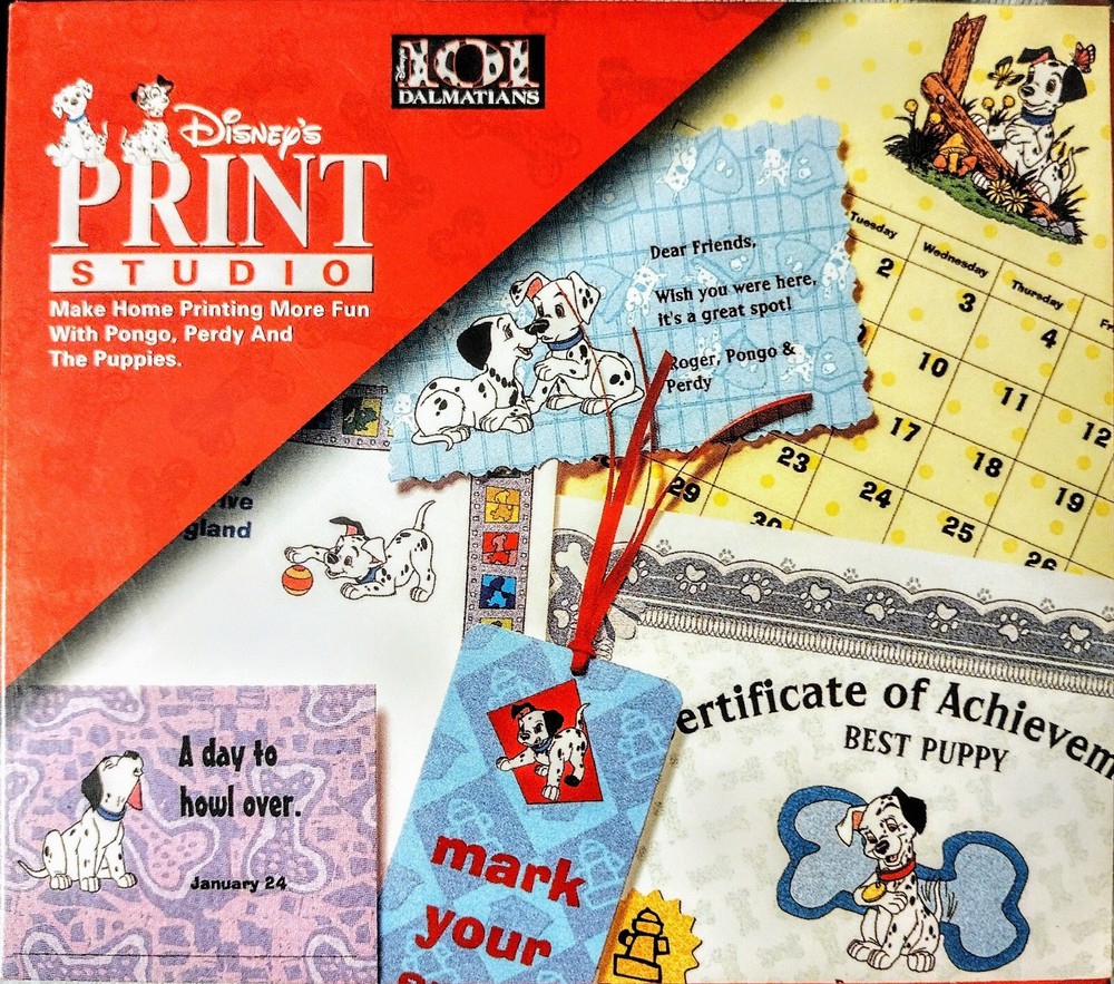 Disney's Print Studio 101 Dalmatians Print Studio CD-ROM Windows 95