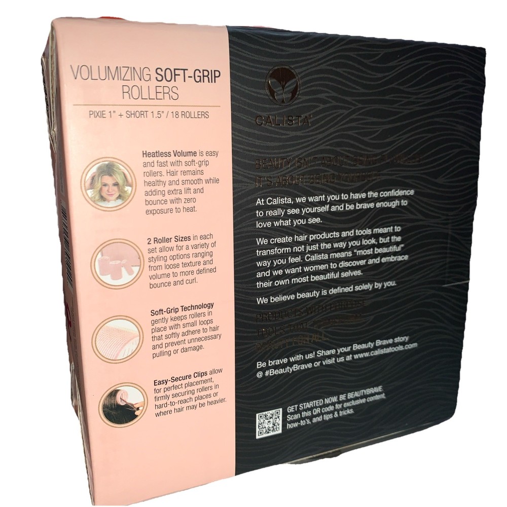 Calista Volumizing Soft Grip Rollers, Pixie + Short Clips in Case !