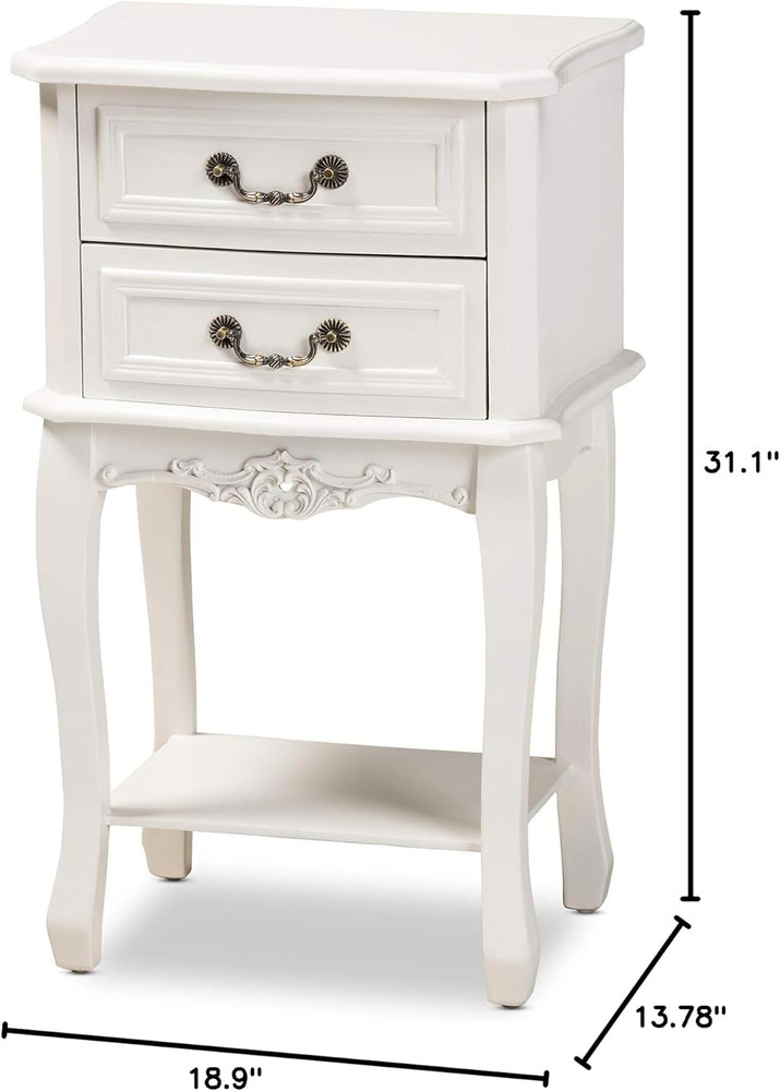 Nightstands, White/Brass