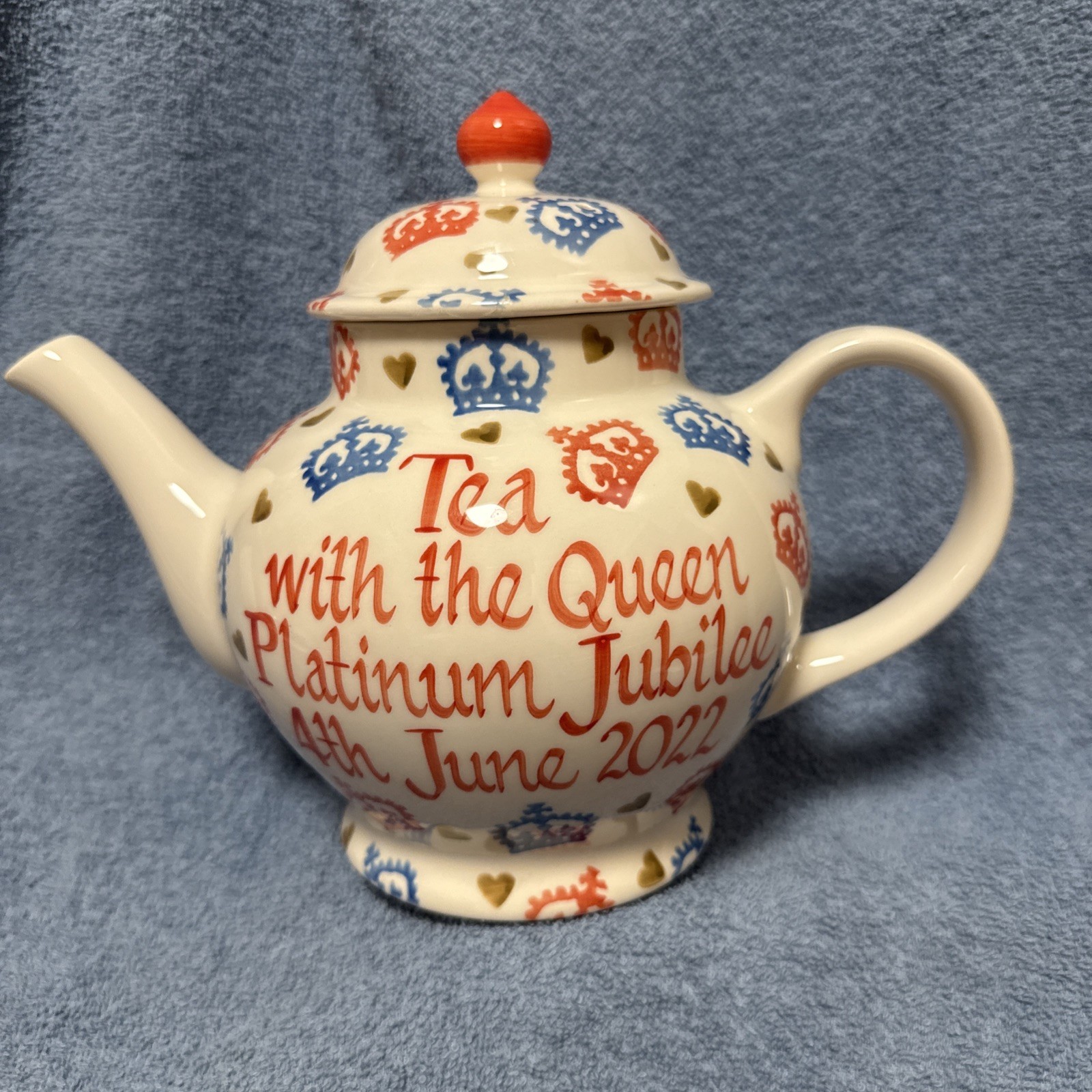 Emma Bridgewater Platinum Jubilee Tea with the Queen June 4 2022 Crown Hearts