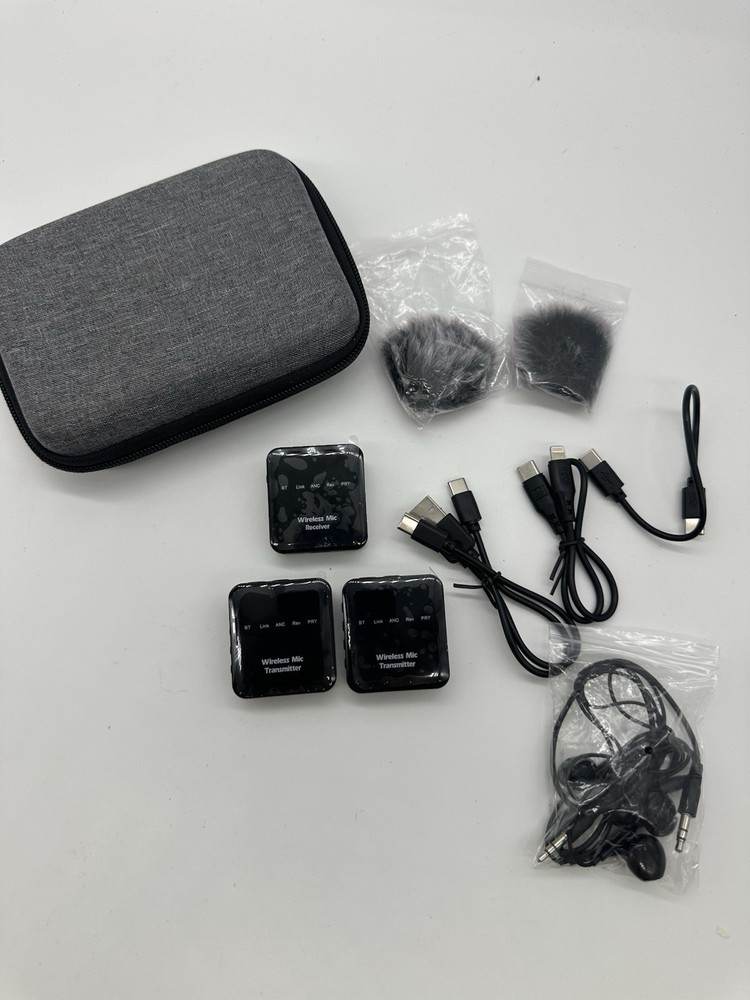 Wireless Microphone System with Charging Case Dual Transmitter Case
