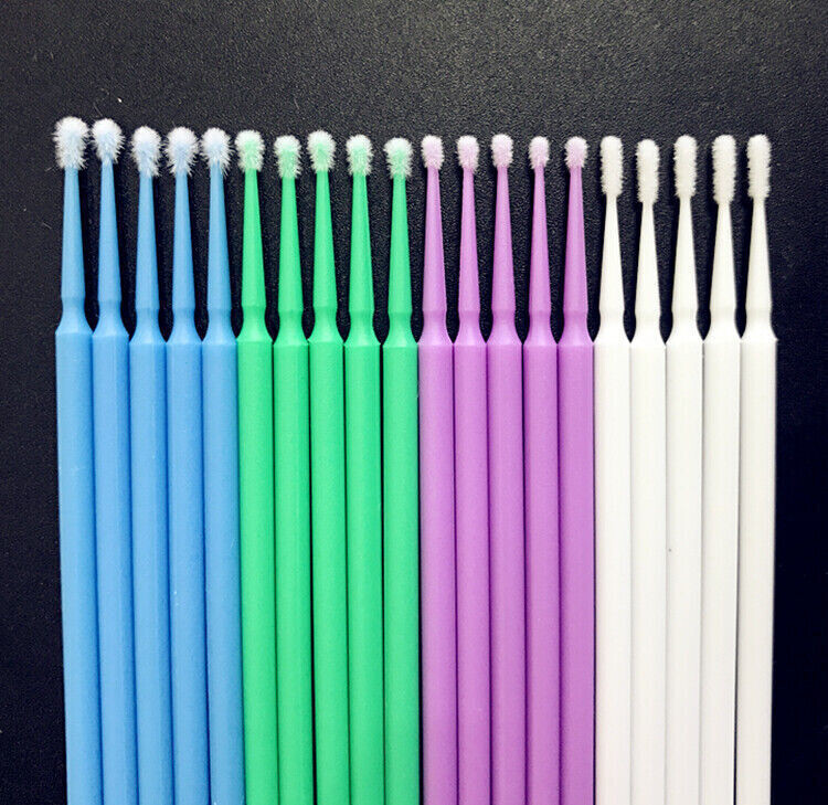 100 Pcs Dental Eye Micro Brush Tips Disposable Applicators Fine Regular Medium