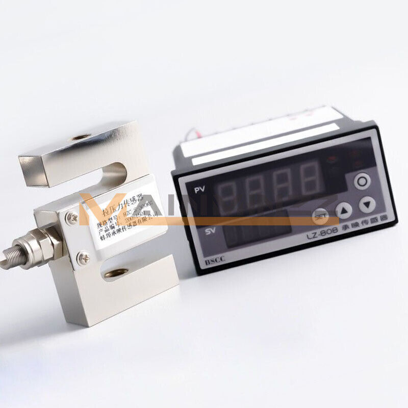 1x Load Cell Force Measuring Pull and Pess S-type Pressure Sensor with Indicator