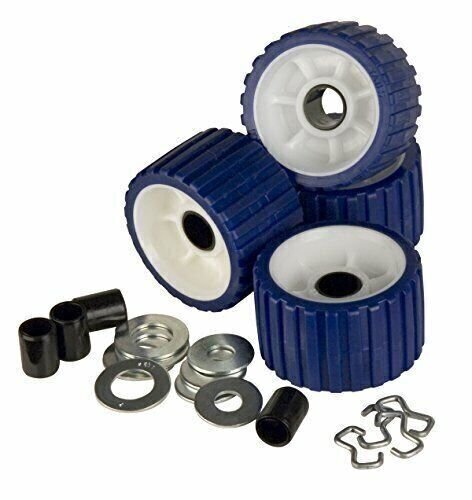 C.E. Smith Ribbed Roller Replacement Kit - 4-Pack - Blue