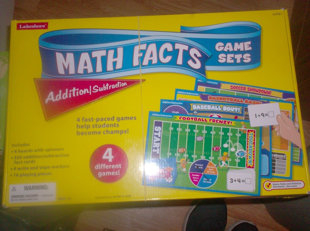 NEW Lakeshore Math facts Game Sets Add./Subtract.