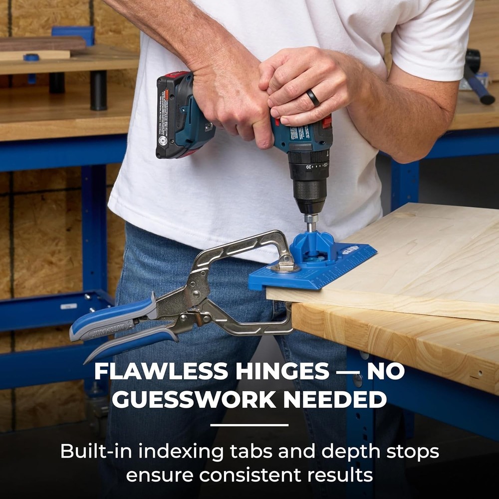 Precision Concealed Hinge Jig - 35mm Cup Drilling Tool for Perfect Installations