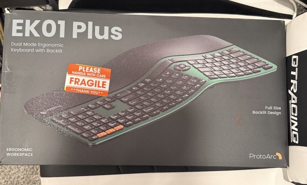 ProtoArc Ergonomic Wireless Keyboard Mouse, EK01 Plus