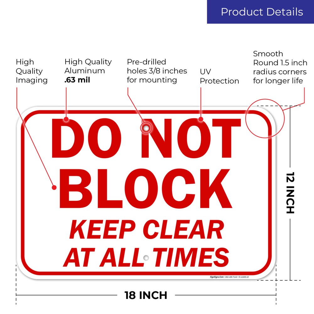 Do Not Block, Keep Clear Sign,