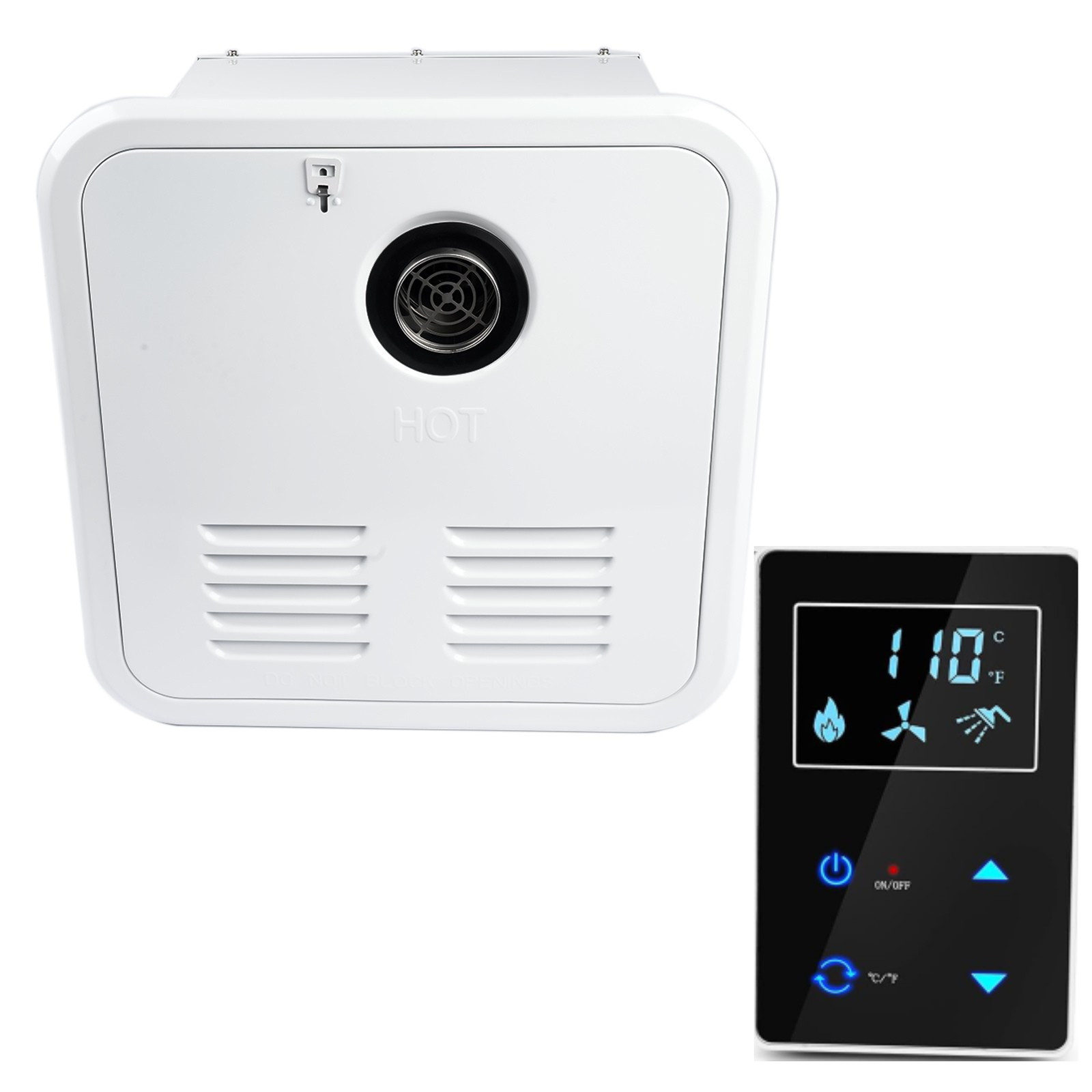 RV Water Heater 55000 BTUs RV Instant Hot Water Heater DC 12V for All RVs White