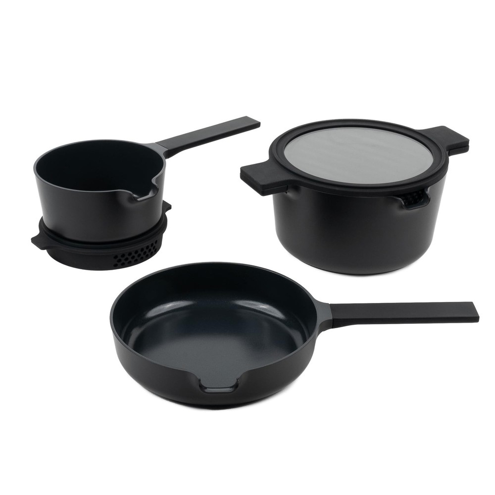 Alva Neat 5-Piece Nested Ceramic Nonstick Cookware Set – Made Without PFAS
