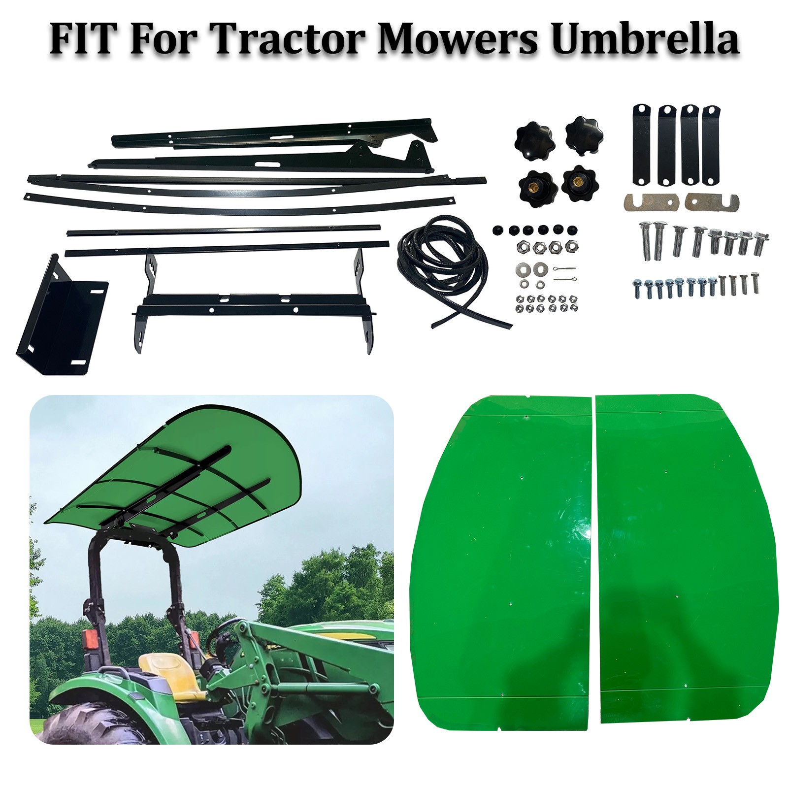 Tuff Top Tractor Canopy 52" X 52" For John Deere 2" x 2" or 2" x 3" ROPS Green
