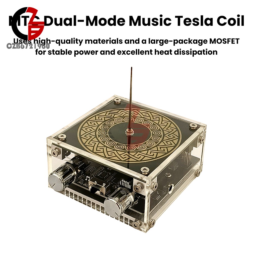 MTC Dual-Mode Music Tesla Coil Artificial Lightning Touchable Bluetooth Decoding