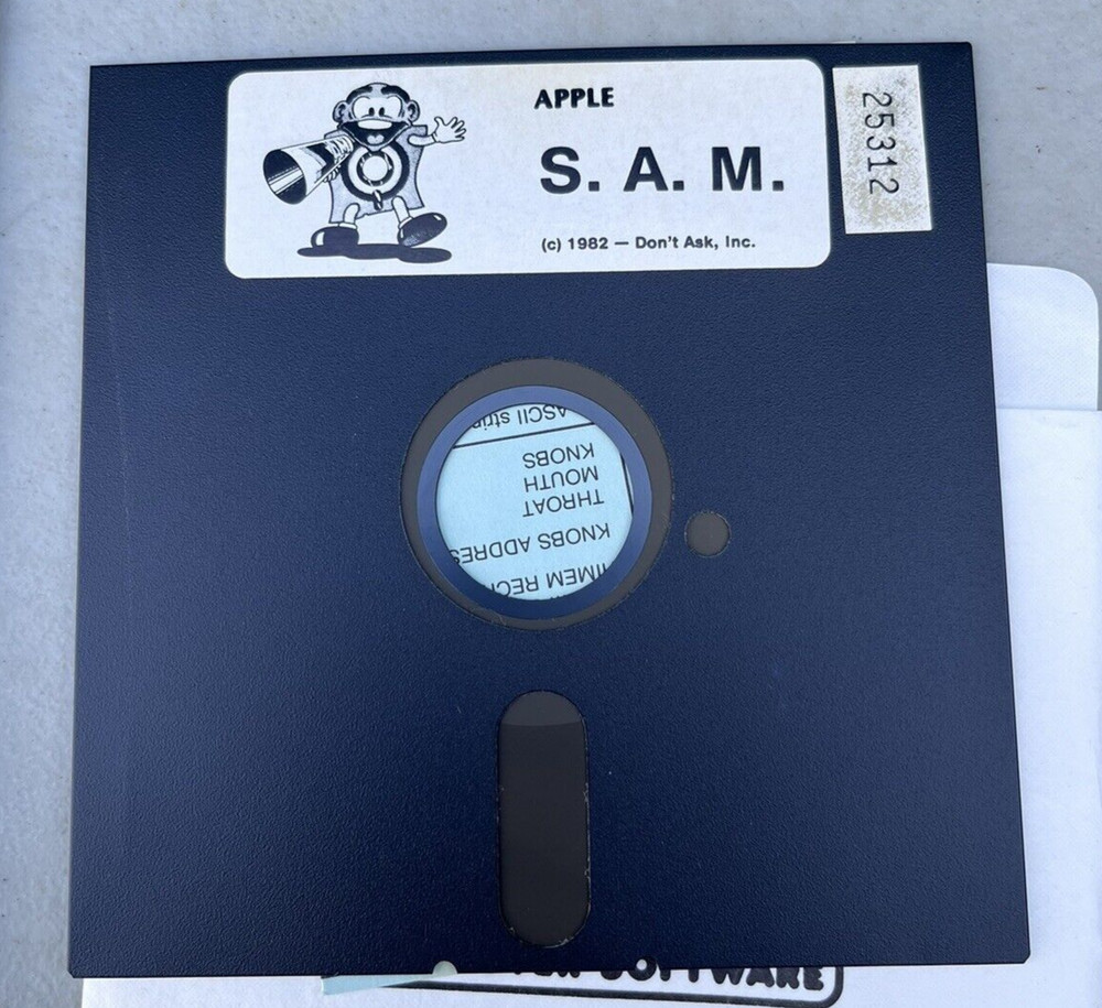 1982 Tronix SAM Software Automatic Mouth Apple II Disk & Owners Manual Don't Ask
