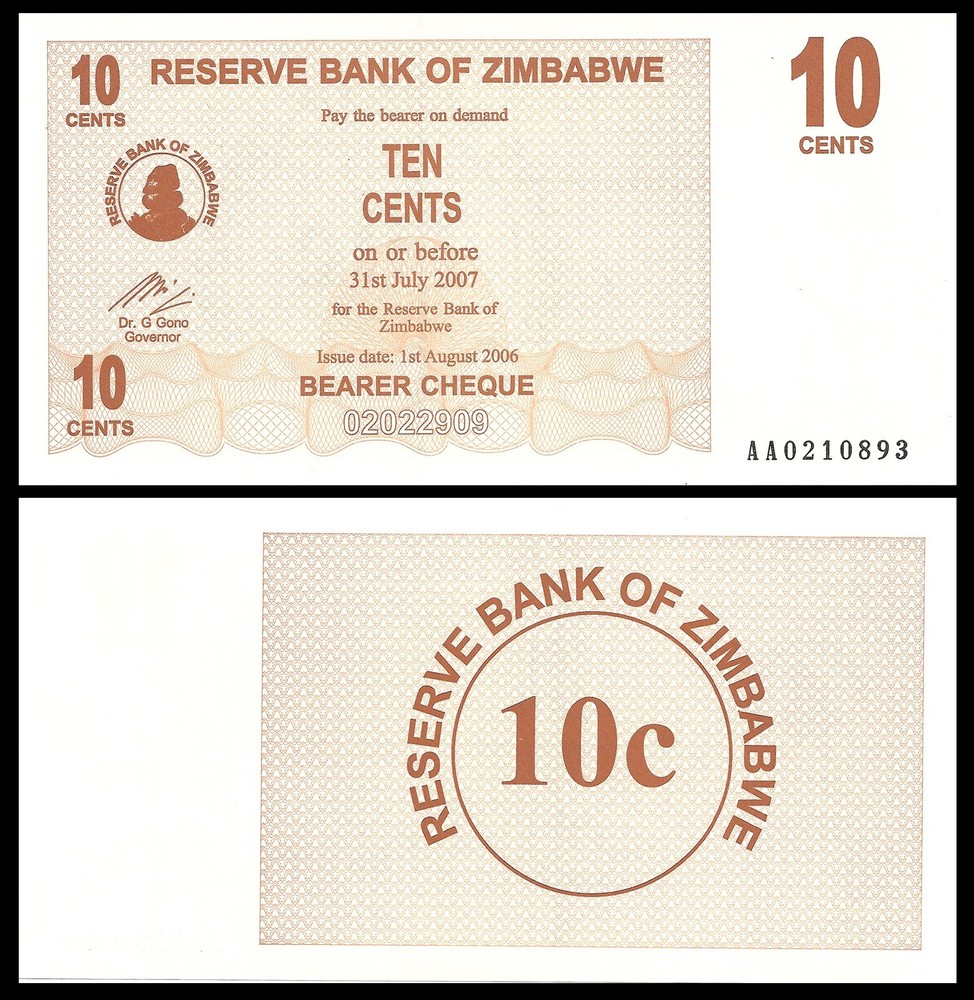 ZIMBABWE 10 CENT 2006 P 35 UNC
