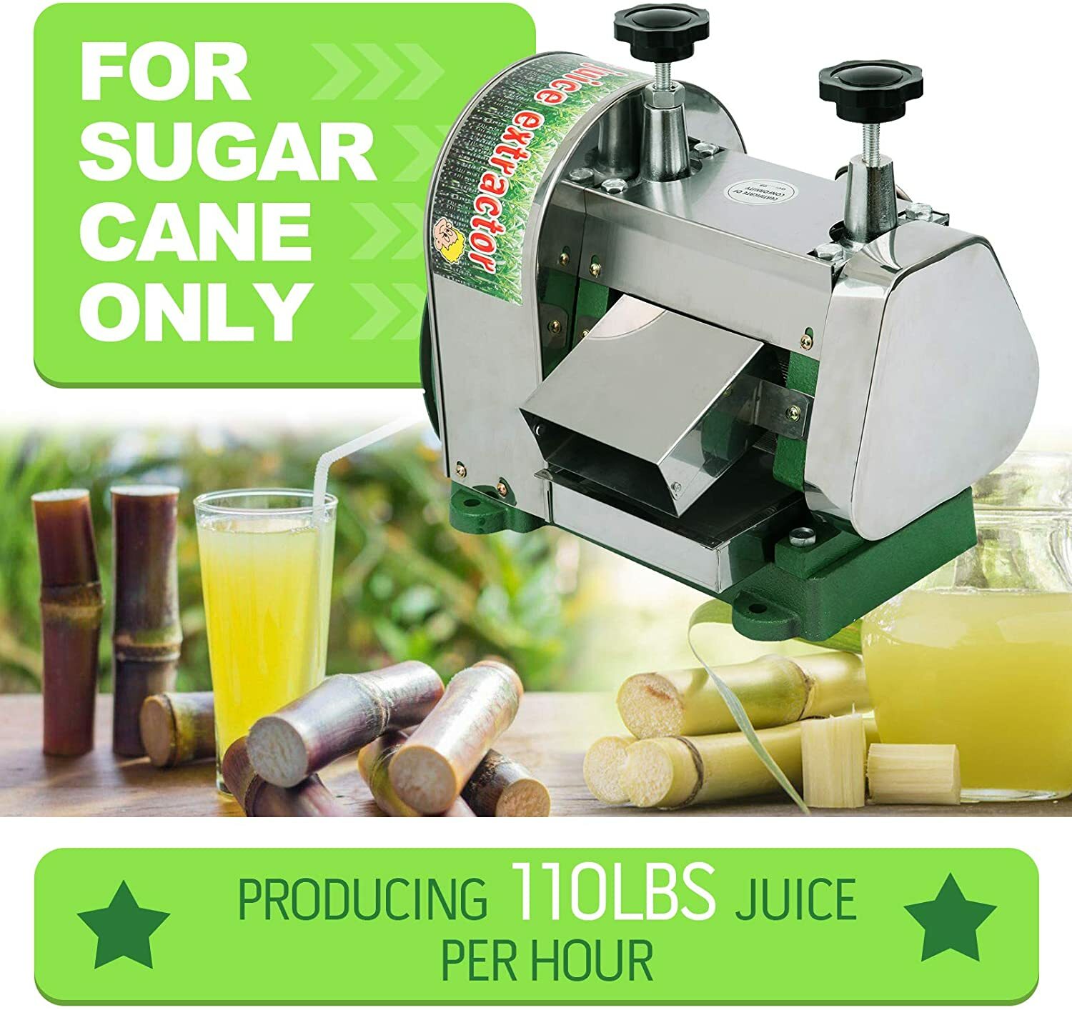 Commercial Sugar Cane Juicer Machine Juice Squeezer SugarCane Press Extractor