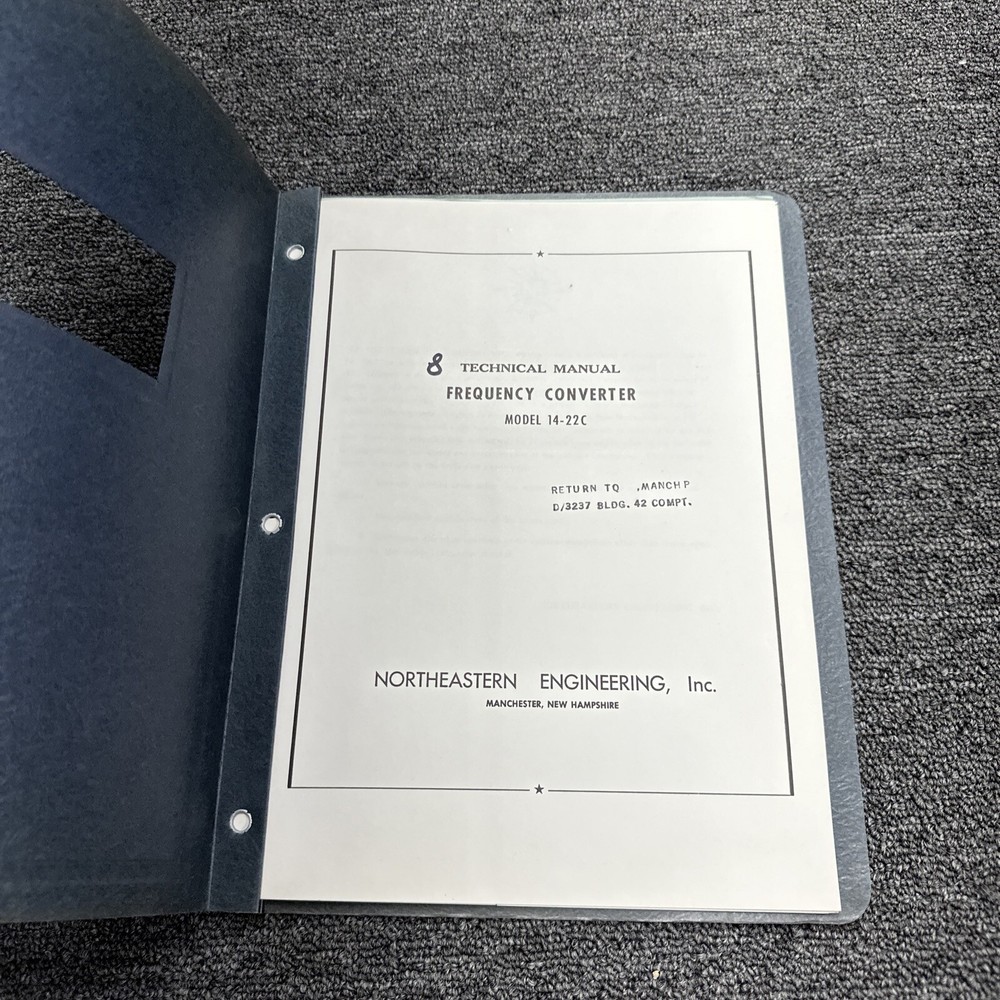 Northeastern Engineering Model 14-22C Frequency Converter Technical Manual