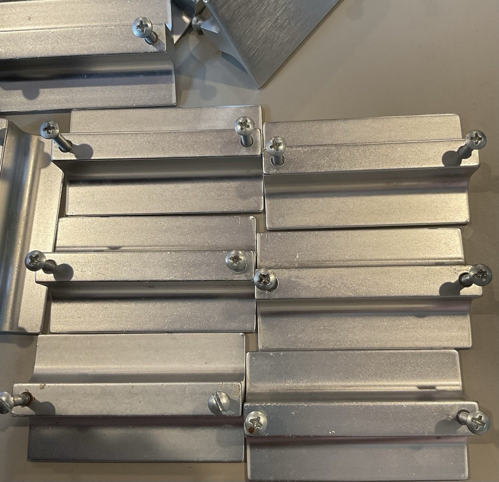 Vintage Stainless Steel Drawer Pull Cabinet Handle, Rectangular 3.5"x2", Brushed