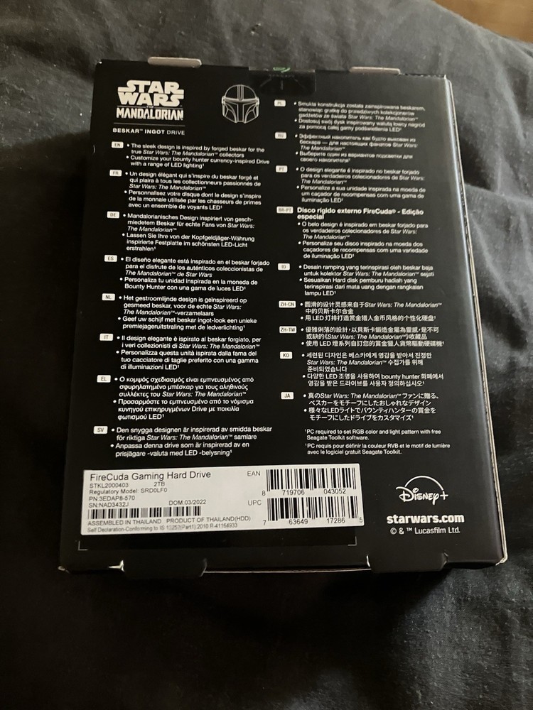 Star Wars Mandalorian Ingot 2tb Usb External Drive Firecuda