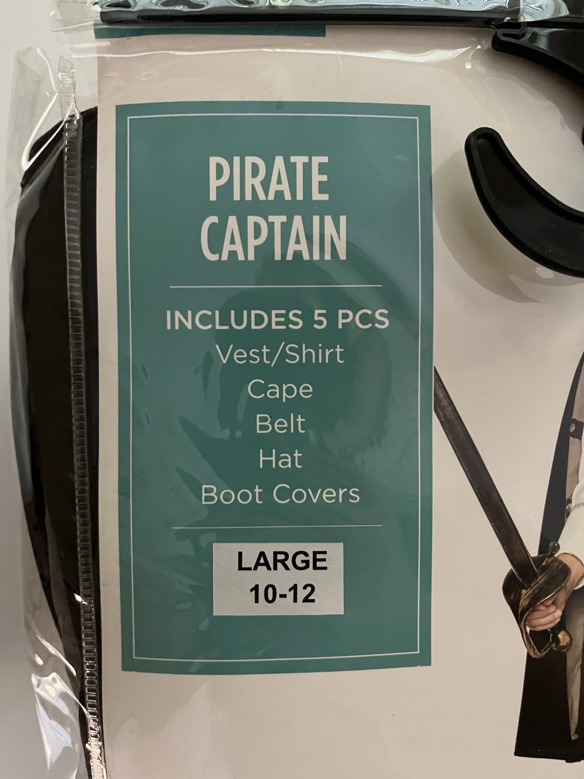 Pirate Captain Boys Large (10-12) 5- Piece New Halloween Costume Cosplay