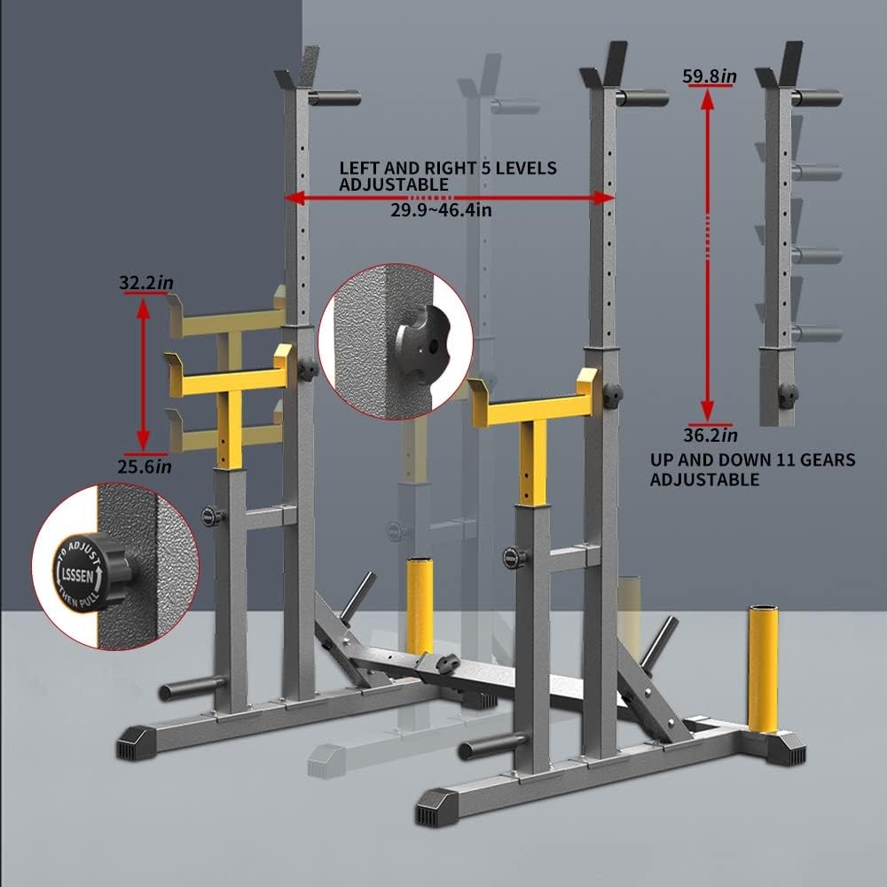 Adjustable Squat Rack,Multi-Function Barbell Rack