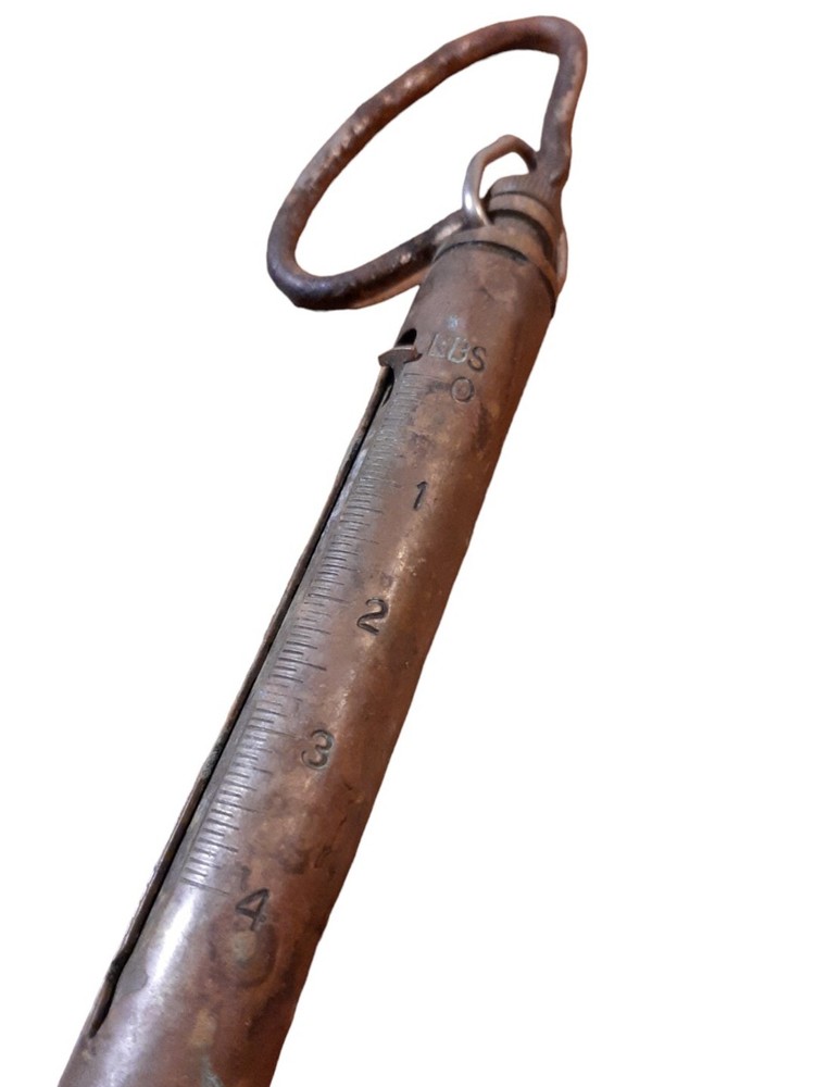 Vintage Brass Chatillon Model IN-4 hanging Fish cale