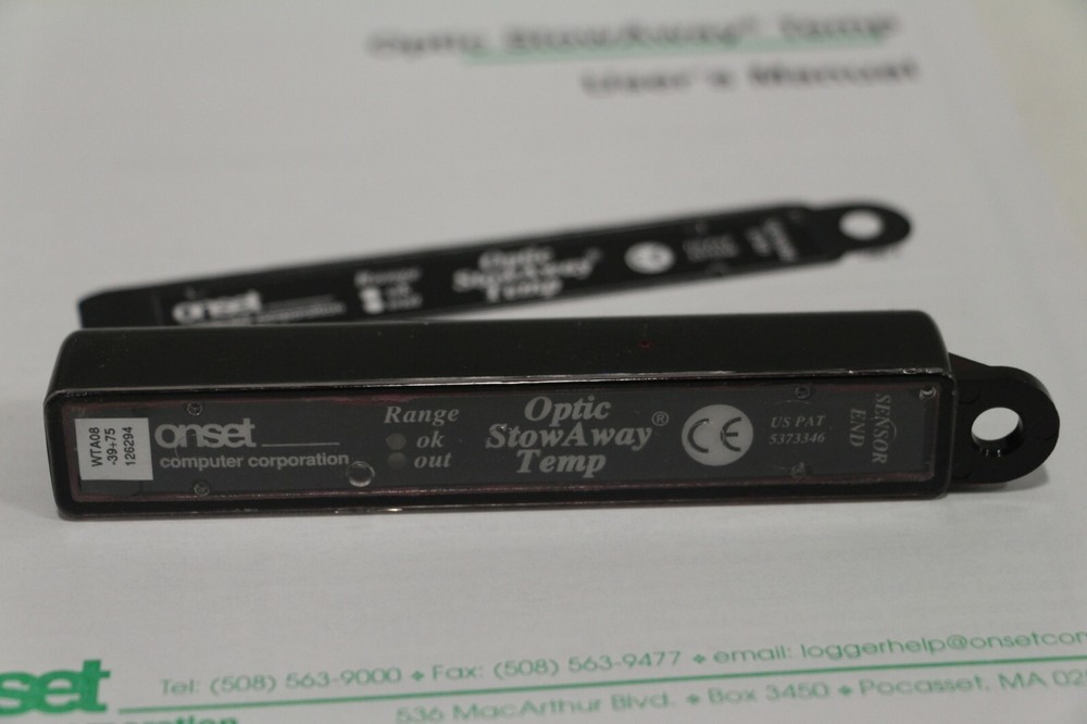 Onset Optic StowAway Temp Data Logger Temperature Sensor WTA08 w/ User Manual