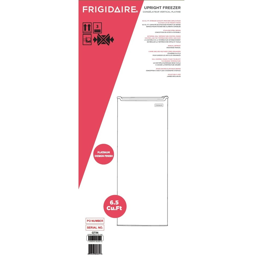 Frigidaire Platinum Silver 6.5 Cu. ft. Upright Freezer, EFRF698