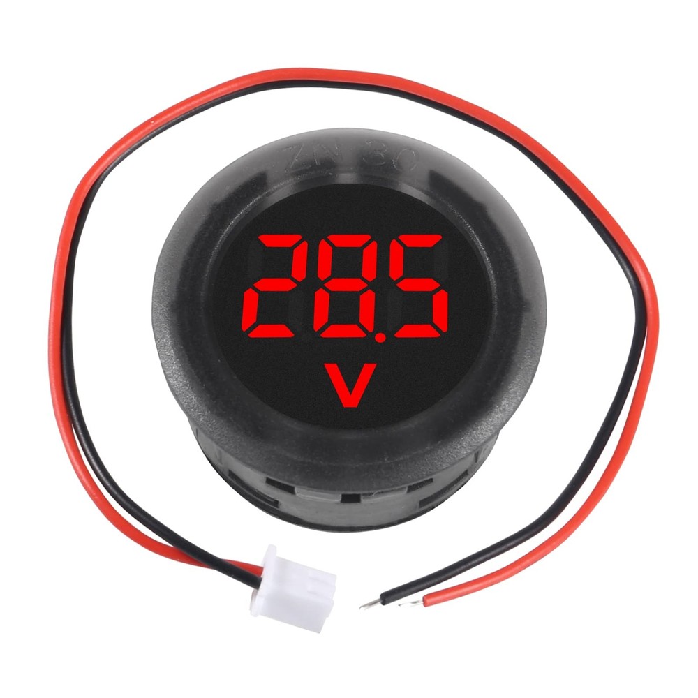 DWEII 5PCS DC 4-100V LED Digital Display Circular Two-Wire Voltmeter Red
