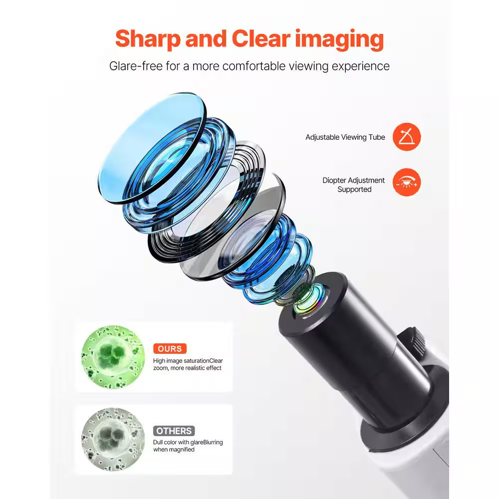 Compound Binocular Microscope, 40-2000X Magnification, Professional Compound Mic