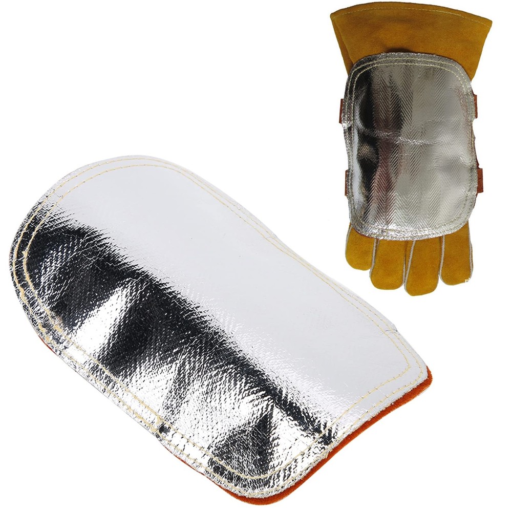 Hand Heat Shield Welding Hand Pad Split Cowhide Leather Aluminized Back Welding