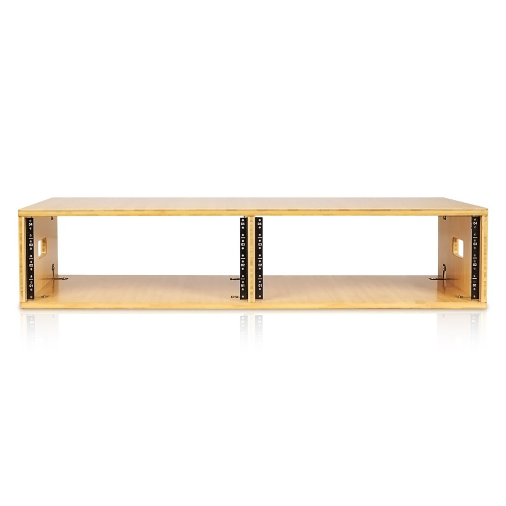 Sound Town DIY 2 x 4U Studio Rack, Solid Carbonized Bamboo (STBR-D4)
