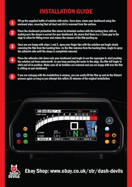 Dash Devils Dash Protector:YAMAHA YZF-R125 2014-2018 / MT-125 2014-2019