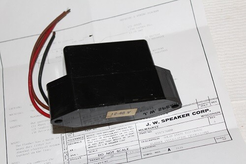 New Old Stock J W Speaker Corp. 12V 6306 Solid State Light Flasher Module