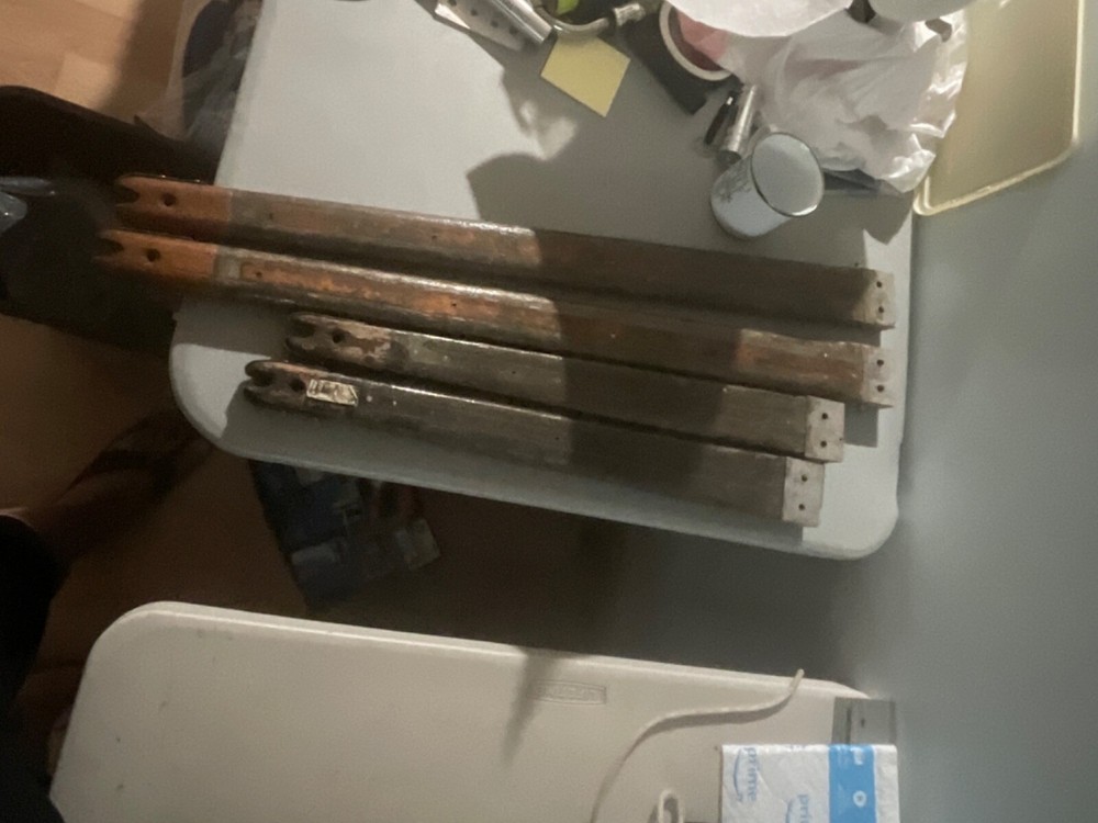 4 Vintage solid Teak Spars for sailboat Mast