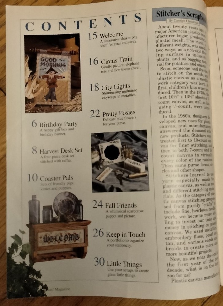 Plastic Canvas Magazine Pattern Book - September/ October 1990 - Issue No. 10