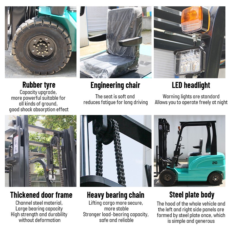 New 2024 2 Ton Rated Capacity Electric Forklift Lifter Lift Truck Two-stage mast
