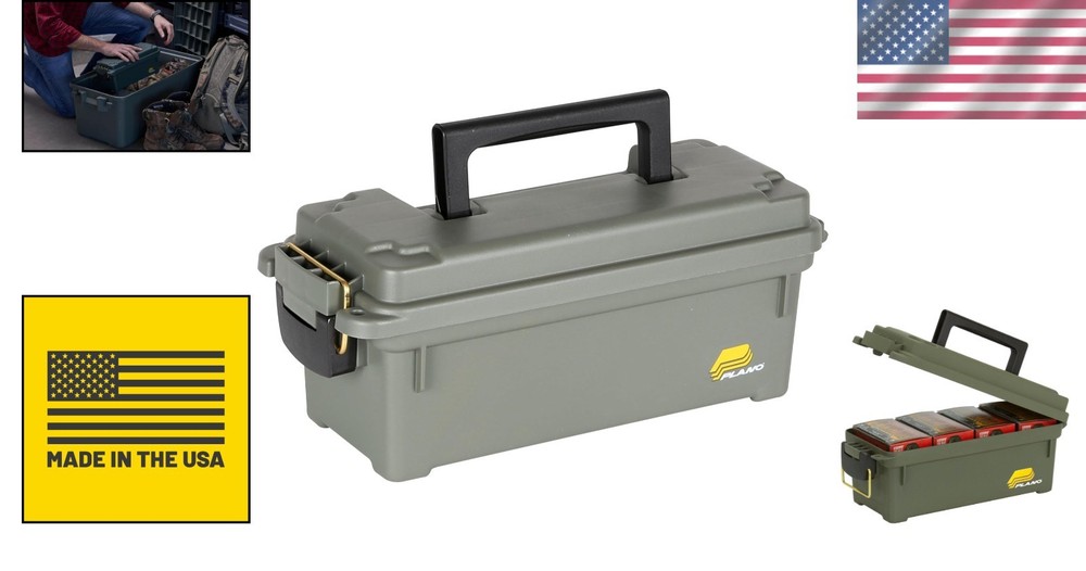 Durable Water-Resistant Ammo Box: Stackable and Lightweight for Easy Transport