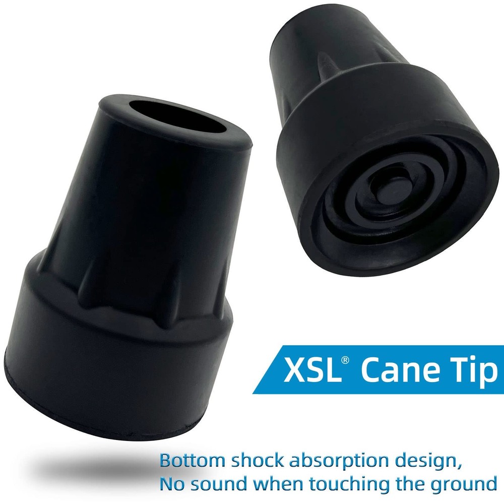 Replacement Cane Tips, 3/4 Inch, Black.