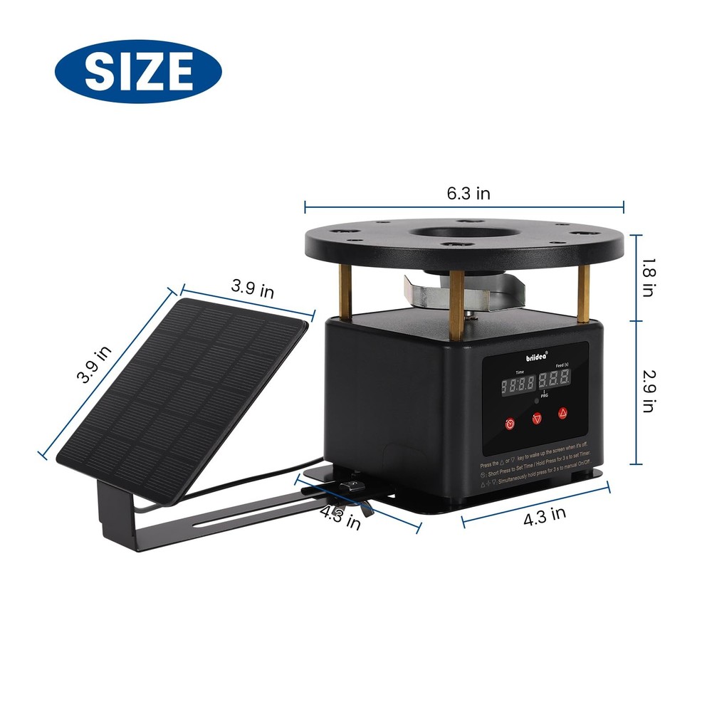 briidea Deer Feeder Timer with Integrated Solar Panel, Digital Automatic Deer...