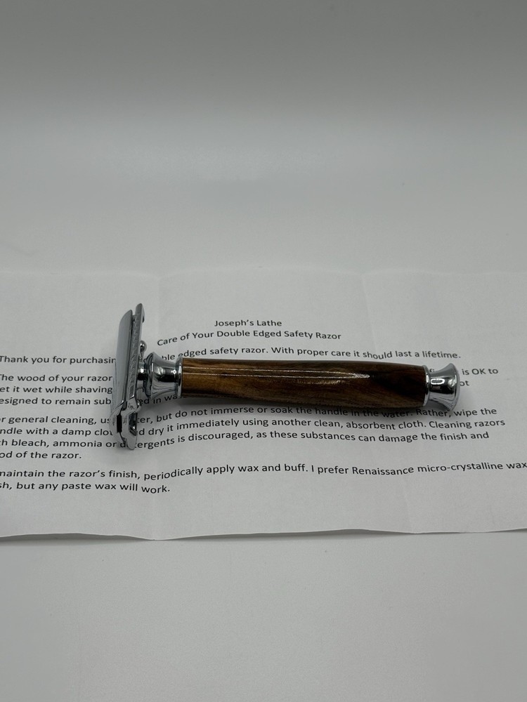 Double Edged Safety Razor wood Handle, Handmade